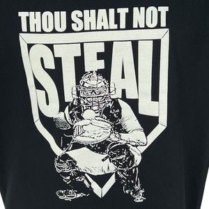 Teespring Unisex "Thou Shalt Not Steal" Navy Baseball Graphic Tee sz M ⚾️
